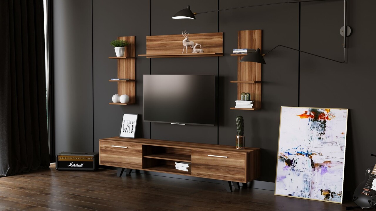 Comoda TV, Hanah Home, Rb-165, 180x45x40 cm, Lemn - imagine 7